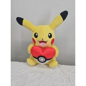 Pokemon‎ Pikachu With Heart Valentines Plush Wicked Cool Toys Rare Great Gift!
